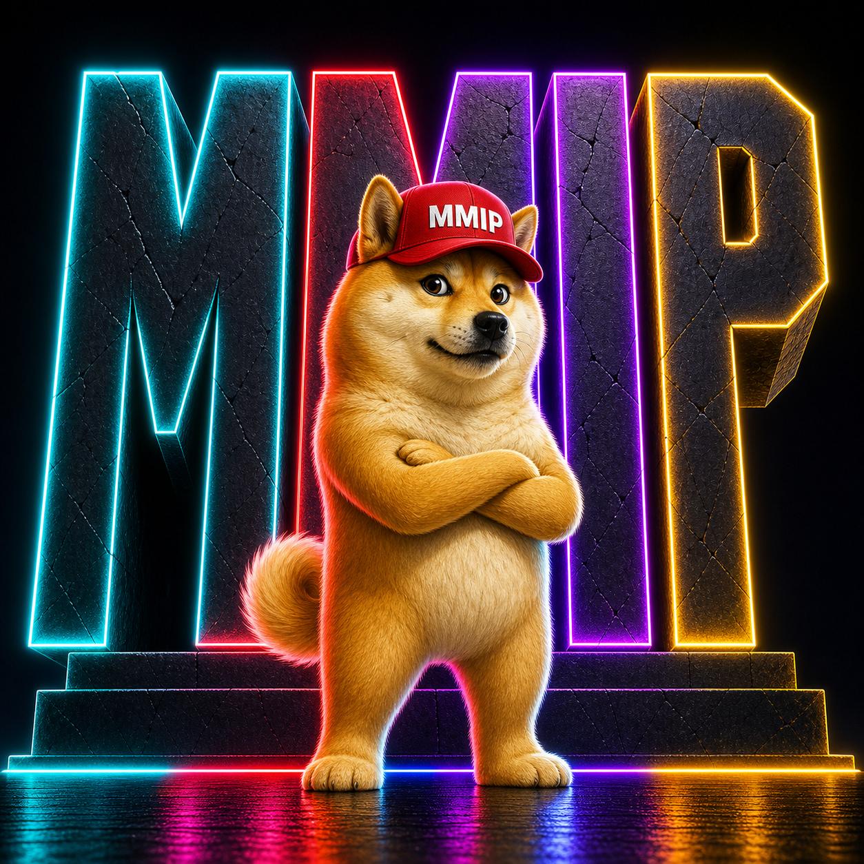 Doge in MMIP cap with arms crossed — character teaser